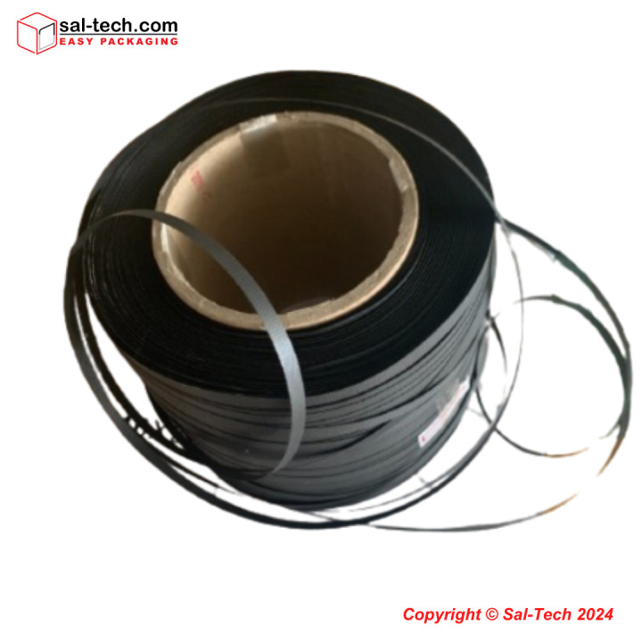 PP-Band Schwarz 8x0,40mm antistatisch ø104 700m/Rolle