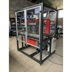 Inline compression and strapping unit
