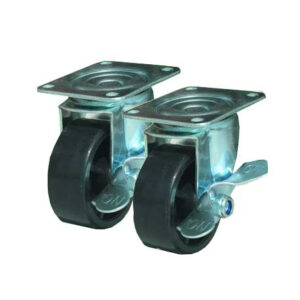 Hjul med Bremse, set af 4 stk